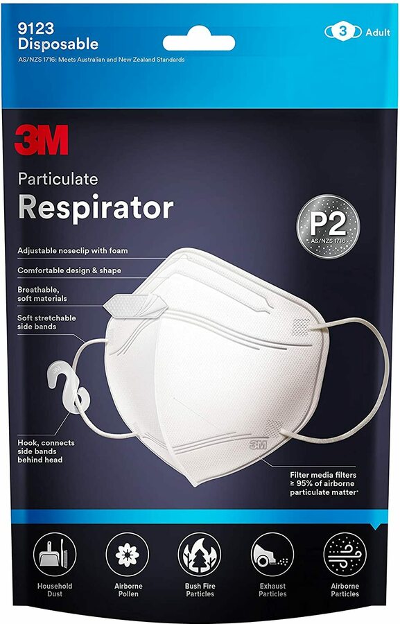 3M P2 Disposable Particulate Respirator - 3 Packs