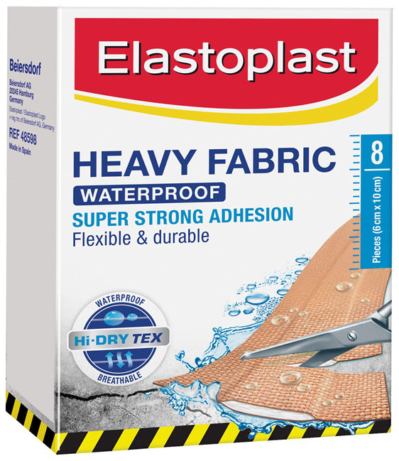 Elastoplast Heavy Fabric Waterproof Dressing 6cm x 10cm - 8 Pieces