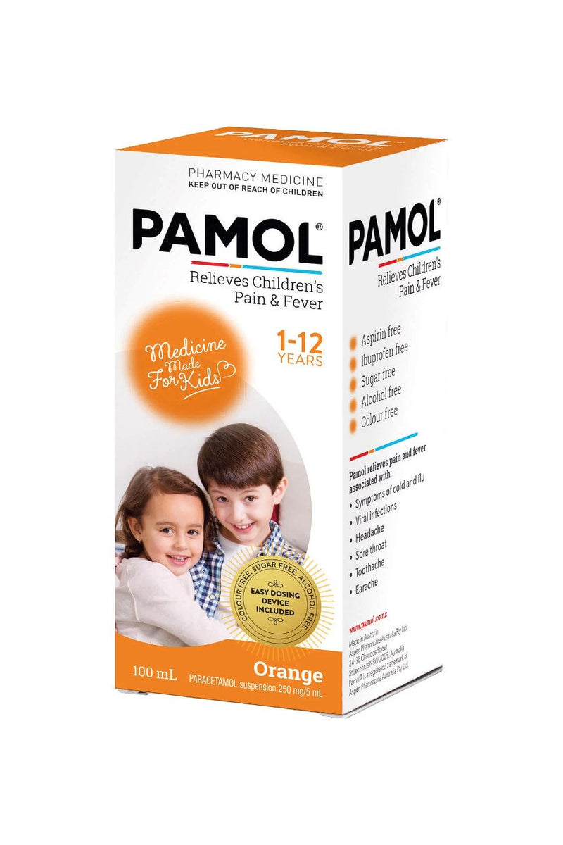 Pamol All Ages Orange Pain & Fever Relief Liquid 100 ml